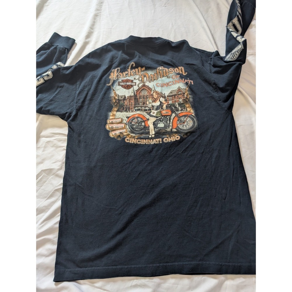 Harley Davidson‎ Mens Large Blue 2016 Long Sleeve Tee With Back Graphic - Picture 4 of 8